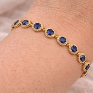 Sapphire Navy Blue Tennis Bracelet